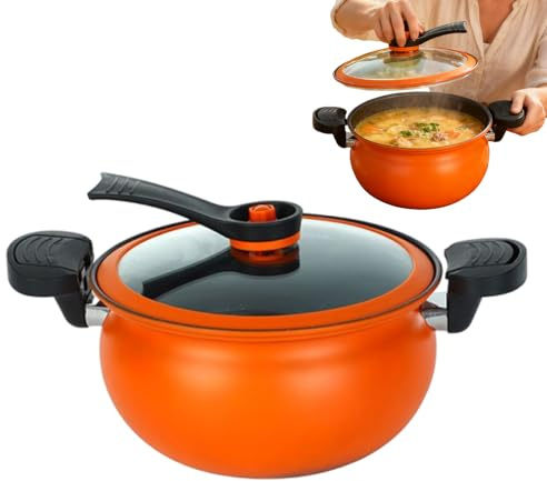 Casseroles Antiadhésives,Grande Casserole Profonde Avec Couvercle Visible | Marmite À Induction Avec Poignées - Pour Cuisinière Gaz Électrique Et Induction Céramique Soupe Pâtes