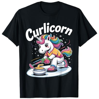 Curling Unicorn Ice Curling Player Ice Sport Funny Curling T-Shirt