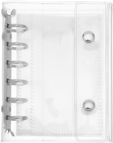 BESTonZON Mini Raccoglitore ad Anelli A7 Trasparente in Pvc con Chiusura a Scatto, Quaderno Ricaricabile con 20 Tasche Interne per Agenda Scolastica e Ufficio, Organizzatore Tascabile