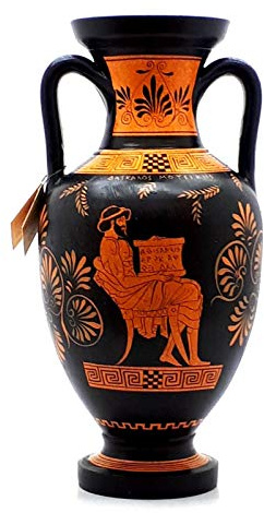 Ancient Greek Vase Red Figure Amphora Teacher of Music & Athena 12.6''