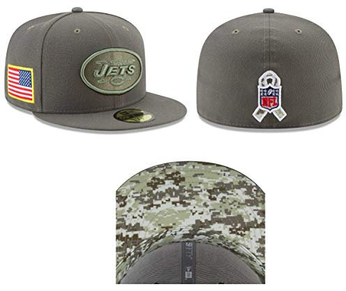 New Era New York Jets On Field 17 Salute to Service STS Cap 59fifty 5950 Fitted Limited Edition, Green (7 7/8-63cm (XXL))