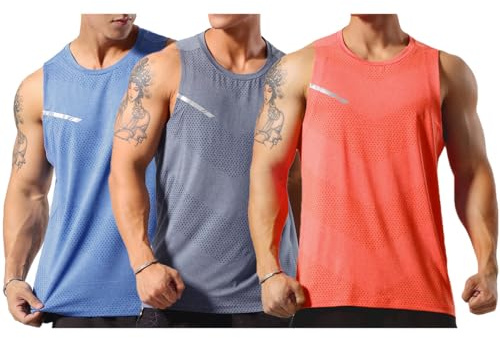 Allthemen Mens Summer Vest Tank Top Gym Sleeveless T Shirt Multicolor1 XL