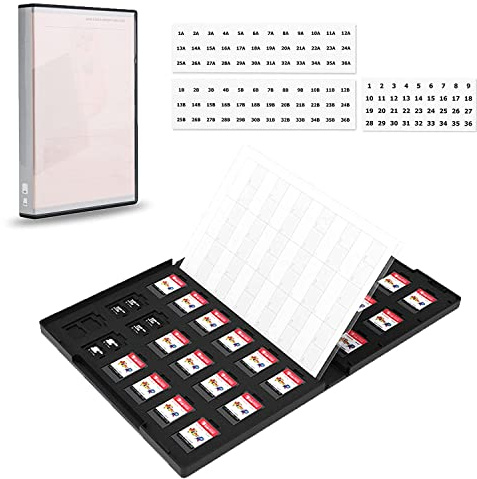 Tragetasche für 36 NS Karten (Nintendo Switch Game Card) + 72 Micro SD/TF Karten, MSD Speicherkarten Aufbewahrungstasche