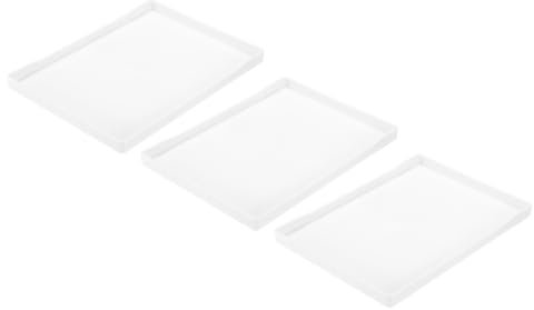 QUARKZMAN 3 Piezas Bandeja de Servicio Pequeña Blanca Mini Bandeja 6 x 9 Bandejas Rectangulares de Plástico Decorativas de Madera para Desayuno Cocina Baño