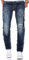 REPUBLIX Herren Männer Regular Straight Fit Destroyed Jeans Hose R7500 Dunkelblau W32/L30