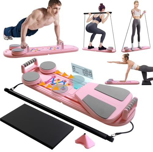 Máquina reformadora de pilates para el hogar, tablero abdominal multifuncional, máquina reformadora plegable para equipo de gimnasio en casa, rodillo de rebote automático para mujeres y hombres