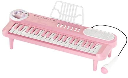 CoudarTitie Clavier de Piano électronique, 37 Touches, Piano Numérique Multifonctionnel pour Les Enfants de 3 à 6 Ans, Débutants, Rose