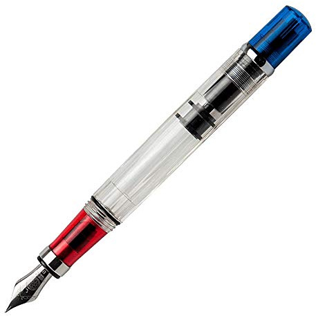 Twsbi Diamond 580 RBT Fountain Pen, Transparent, Blue / Red, M7446070 - EF