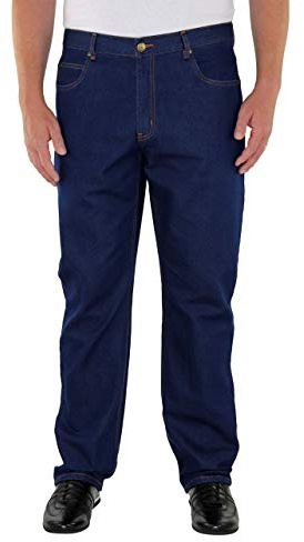 Marina del Rey Jeans pour Homme 5 Poches Comfort FIT 60, 62, 64, 66, 68, 70, XL, XXL, 3XL, 4XL, 5XL, 6XL, Grandes Tailles, Grande Taille et Grande Taille - Bleu - 60