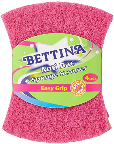 Bettina Easy grip Antic Bac Sponge Scourers ( Pack of 4 )