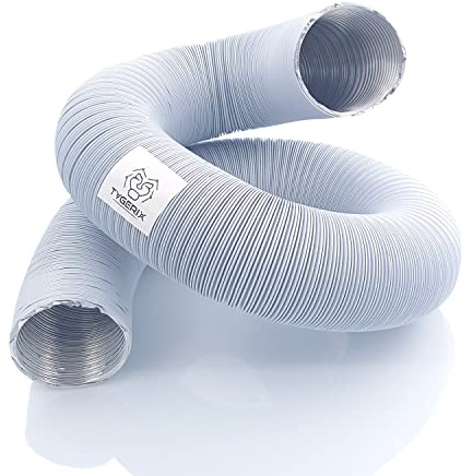 TYGERIX Tubo Flessibile in Alluminio Diametro 60 mm Bianco | Allungabile fino a 2,5 metri | Alta Resistenza al Calore fino a 250°C | Più spessore e Più resistenza | Colore Brillante | Modello TOP