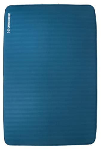 Big Agnes, Captain Comfort Deluxe Camp Self Inflating Sleeping Pad, Double Wide, Gibraltar Sea, (52X78)