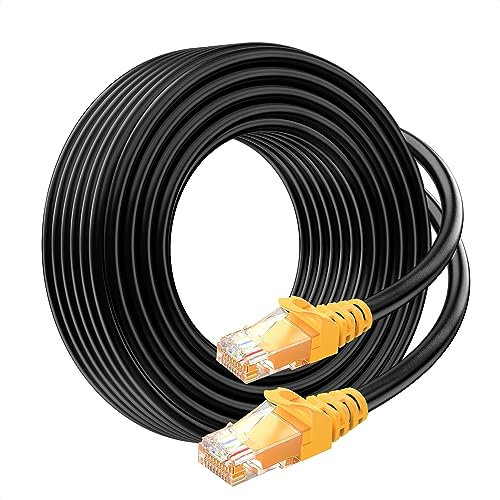 Cable Matters 10Gbps Pure Copper 24 AWG Cat 6A Ethernet Cable - 75ft, [Direct-Burial Rated, Waterproof and Weatherproof] Outdoor Ethernet Cable with 500 MHz Bandwidth, Long Cat6a PoE Cord