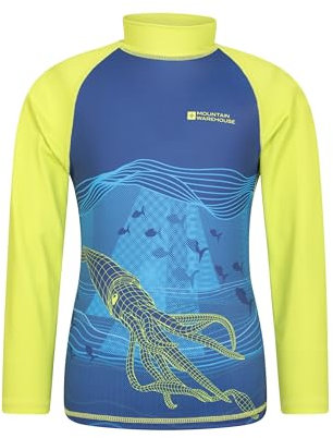 Mountain Warehouse Neoprenanzug Kinder - Langarm-Neoprenanzug mit UV-Schutz Rash Guard, Schwimmanzug für Jungen und Mädchen, Flatlock-Nähte, schnell trocknend, dehnbar Blau 2-3 Jahre