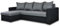Generisch Möbel Nawstol Ecksofa für das Wohnzimmer - Ecksofa mit Schlaffunktion 205 x 130 cm - Sofa mit Bettkasten - Oskar (Dunkelgrau + Schwarz, Links)