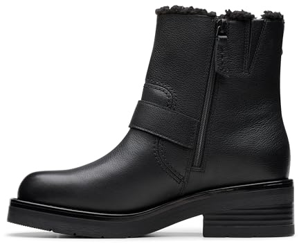 Clarks Rebelle Buckle Womens Black WLined Lea, 3