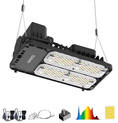 SANSI 100W LED Grow Lampe für Zimmerpflanzen, Vollspektrum Pflanzenlampe mit hohe PPF 200μmol/s, Dimmbare Wachstumslampe für Sämling Gemüse Blüte, LED Grow Light für Growzelt 60x60cm 40x40cm