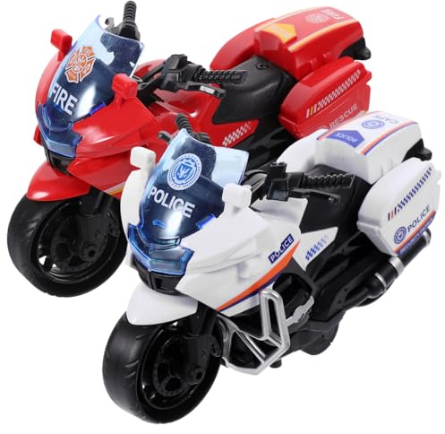 Vaguelly 2 Pack Pull Back Motorcycle Toy Cars for Kids Wear-Resistant Plastic Motorbike Toys for Motor Skills Development and Interactive Play