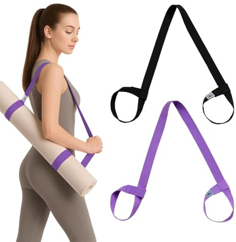 Slim Panda Cinghia Tappetino Yoga in 100% Cotone, Cinghia Stretching Gambe, Porta tappetino yoga regolabile(Tappetino Yoga Non Incluso)