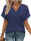 iChunhua Classic Tshirt Women Baggy Ladies Short Sleeve Tunic Tops Navy M