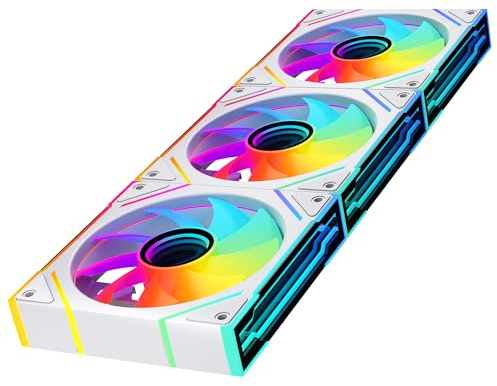 TZMRIT PRISM4EX 120mm Infinite Mirror ARGB Ventilateur PC avec contrôle PWM et effet ARGB, Ventilateur de boîtier PC RGB 120mm (WH-X3)
