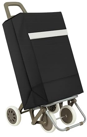 Weida Carro de la Compra 4 Ruedas | Impermeable, Resistente | Mango Ergonómico y Bolsa Impermeable | para Arrastre Cómodo Y Estable | Ideal para Supermercado y Uso Diario | Negro- 95cm-42cm-46cm