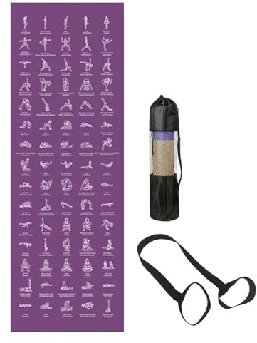 Pilatesmatta Med Yoga Ställningar Töjningar Golvmatta | Träningsmatta Träningsutrustning För Inomhus Resor Gym Studio Pilates Utomhus Knäbalans Fysisk Träning
