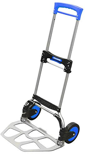 Toolmaster Aluminium Steel Folding 350 lb/159 kg Load Capacity Domestic/Commercial Heavy Lifting Hand Truck with Adjustable Soft Grip Handle
