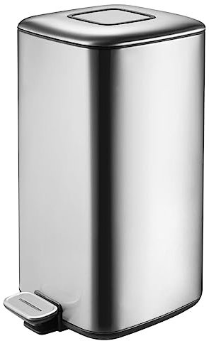 EKO Regent Abfalleimer, Stahl, Rostfreier Stahlmatte, 27 x 35,5 x 53,1 cm
