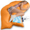 Traumreiter Seitenschläferkissen Visco XXL langes & hohes Hybrid Wendekissen mit Memory Foam [orthopädisch] + Watte Seite, Schwangerschaftskissen zum Schlafen Komfortkissen mit Bezug Baumwolle Orange