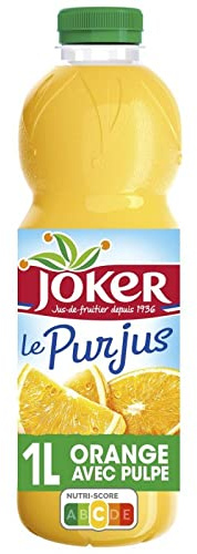 JOKER - 100% Pur Jus D Orange Avec Pulpe 1L - Lot De 4 - Vendu Par Lot