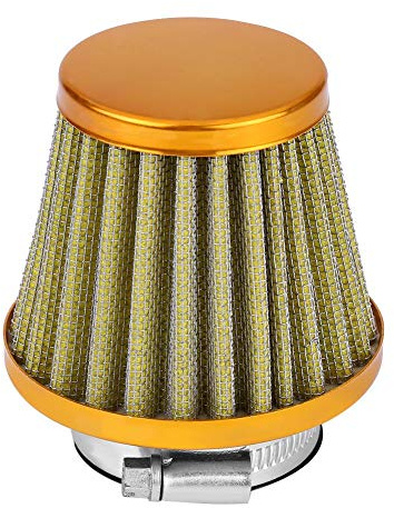 filtro cono + Kit filtro di aspirazione aria con morsetto per moto Kit filtro aria di aspirazione moto universale con per moto fuoristrada ATV Quad Dirt Pit Bike(Oro)