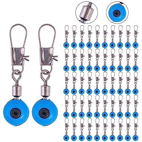 Goture 50 Stück Angelschnur-Sinker Slides Haken Schaft Clip Verbinder Angelschwimmer Rollwirbel Angelzubehör 3 Farben