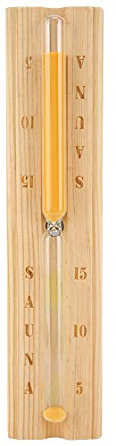 Cyrank Minuterie de sablier de Sauna, Horloge de Sable rotative minuterie de sablier en Bois de 15 Minutes pour Sauna, Salle de Spa