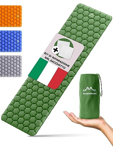 ALPENWERT® Matelas Isolant d'Extérieur - Petit Format Une Fois Plié et Ultra Léger - Parfait pour le Camping et la Randonnée - Matelas de Couchage Gonflable