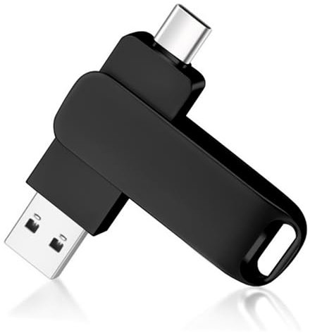 USB-Stick 128GB USB-Speicherstick,Metallgehäuse USB-Sticks sind robust und sturzsicher,Ultra-High-Speed-USB-Stick Flash-Laufwerk ist geeignet für PC/Tablet/Laptop,Mobiltelefon mit USB-C(Schwarz)
