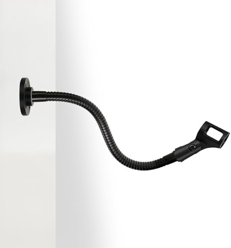 Angksorm Supporto per microfono a collo di cigno flessibile da 48,3 cm, con base di montaggio per parete, podio, podcasting, streaming, radio, broadcast studio, TMS190