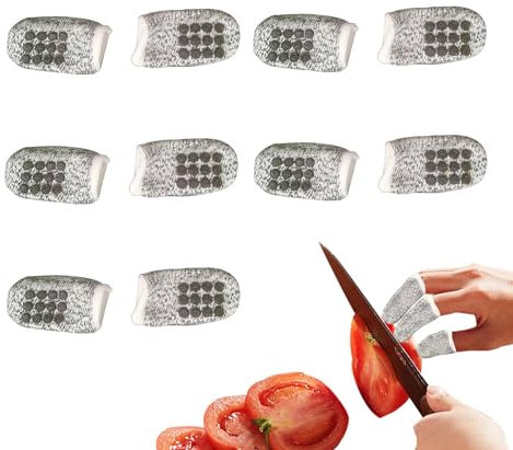 Tuxxjzm Schnittfeste Küchenhandschuhe,Schnittfeste Handschuhe,10 Stück Schutzhandschuhe mit Schnittschutz - - und verschleißfest, Schutzstufe 5, maschinenwaschbar, Handschuhe mit festem Griff zum