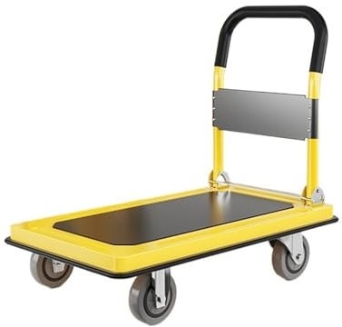 Carro de Plataforma Carro for tirar mercancías, camión transportador de plataforma de alta resistencia, remolque, carro de valla de cuatro ruedas for el hogar, carro plegable silencioso Carro Carga(Ne