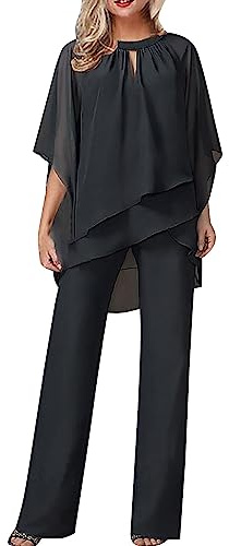 Completo Donna Elegante Estiva Cerimonia Orlo Irregolare Leggera Camicia Pantaloni Larghi Due Pezzi Tuta Completa Taglie Forti Casual Tinta Unita Set Coordinato Comodi Mode Tute Curvy Completi Estivi