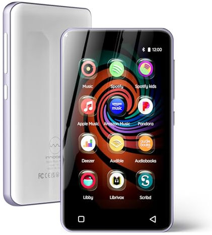 160GB MP3 Player with Bluetooth and WiFi, innioasis Music Player with Spotify,Pandora,Amazon Music,Audible,Spotify Kids,4 Touch Screen MP4 MP3 Player for Kids with Libby (Purple)