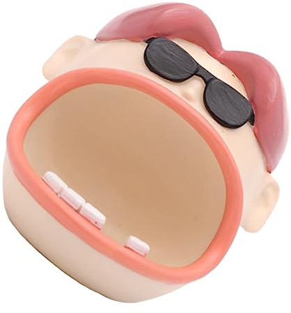 Cabilock Ashtray Desktop Ornament Resin Funny Big Mouth Boy Easy to Clean Indoor Outdoor Use Office Home Tabletop for Smokers Party Decoration