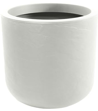 mgc24 Blumenkübel rund Ø 38,5 x 36,8 cm 32,5 L Pflanztopf in Steinoptik beige wetterfest & robust für Garten, Balkon & Terrasse