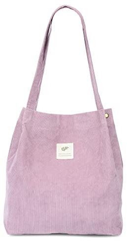 Cloele Umhängetasche Damen Cord Rosa Tasche mit Innentasche Groß Damen-Schultertasche Shopper für Uni Arbeit Reisen und Einkaufen (Rosa)