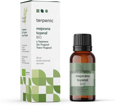 TERPENIC – eterisk olja från mejram Tuyanol (Origanum majorana) – BIO – 30 ml – oral användning – långvarig balans och regelbunden användning