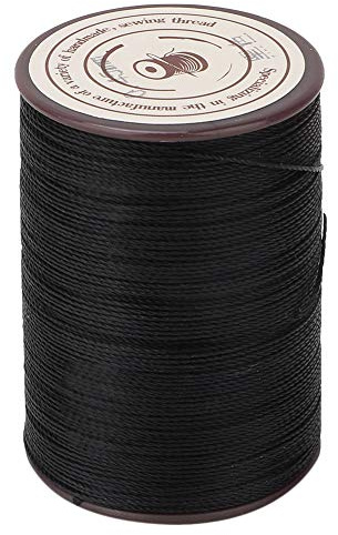 Sheens 0,45 mm Fil ciré fil de polyester pour cuir, bricolage, projet, collier, bracelet, artisanat, fabrication 160 m/rouleau (noir)