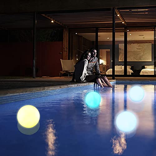 Lampe Solaire Flottante,Globe Solaire à LED étanche, Boule Lumineuse, Lampe de Nuit à DEL Changeante de Couleur Extérieure, Décor de Fête Pour Piscine,Mariage,Plage,Jardin,Pelouse,Sentier