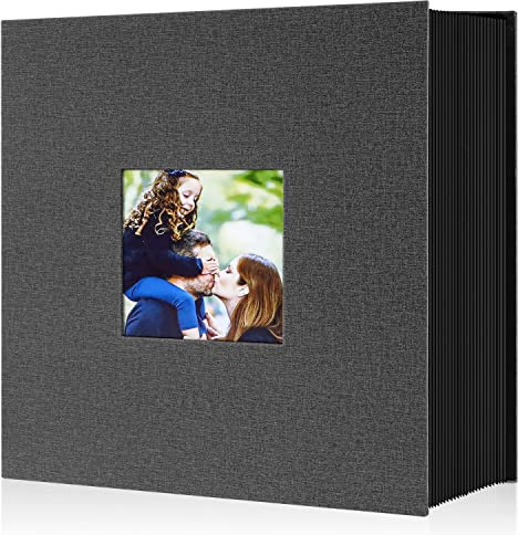 Benjia Photo Album 6x4 Slip in, Linen Extra Large Capacity 1000 Pockets Photo Albums Holds Landscape and Portrait 10x15cm Picture Black