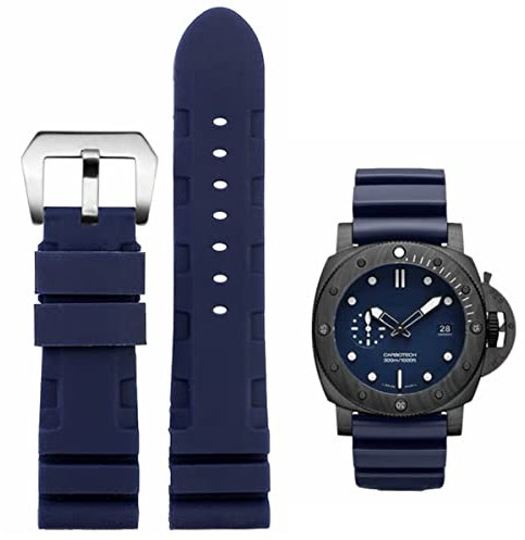 HEYOZURY Uhrenarmbänder für Panerai 22mm,24mm Premium Qualität Wasserdichtes Silikon Wählen Sie Farbe/Breite Gummibänder Gummi Ersatzbänder Uhrenarmbänder für Männer