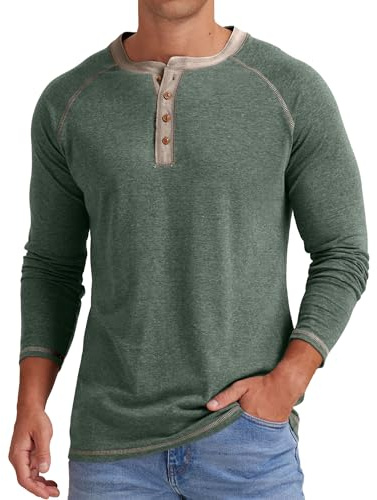 Sailwind Mens Henley Long Sleeve T-Shirt Cotton Casual Shirt